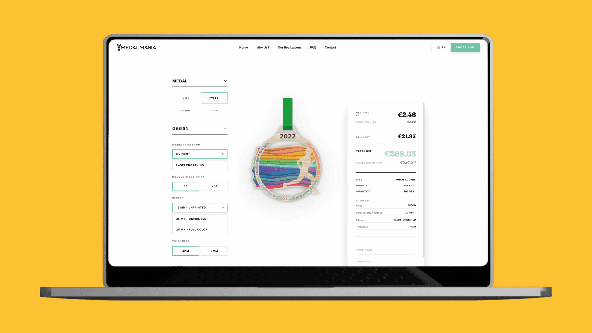 Zaawansowany konfigurator medali z dynamiczną wyceną